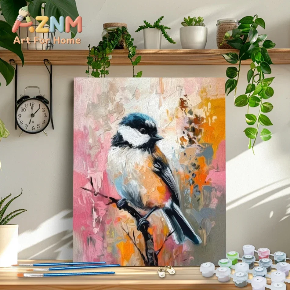 1pc Frameless Canvas Painting RUOPOTY Paint By Numbers Animals Drawing Paintings On Number Canvas Coloring By Numbers Handmade M