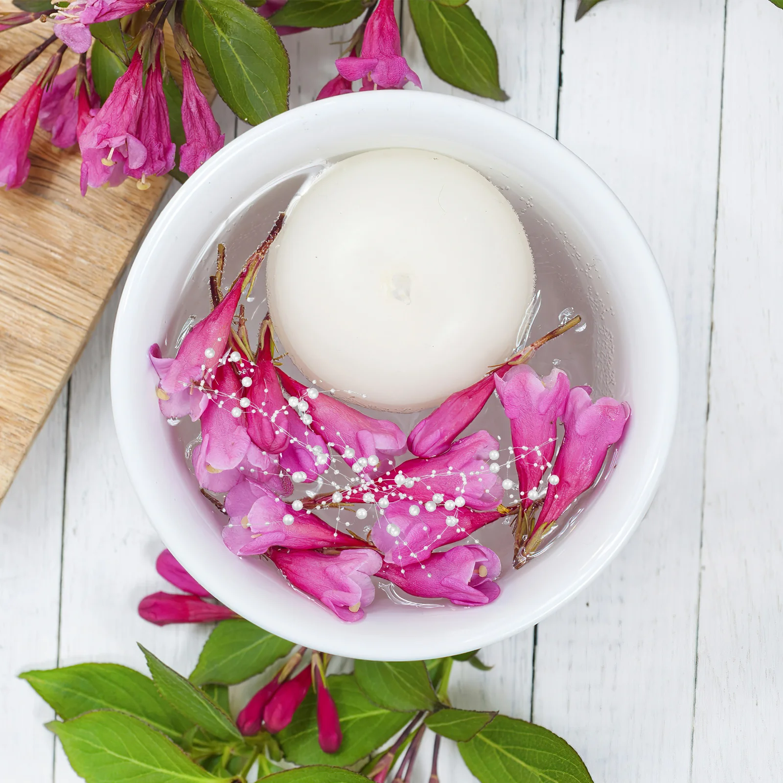 1 Rolle Perlenschnur zum Dekorieren von Vasen, Basteln, Girlanden, Tischdekoration, Zubehör