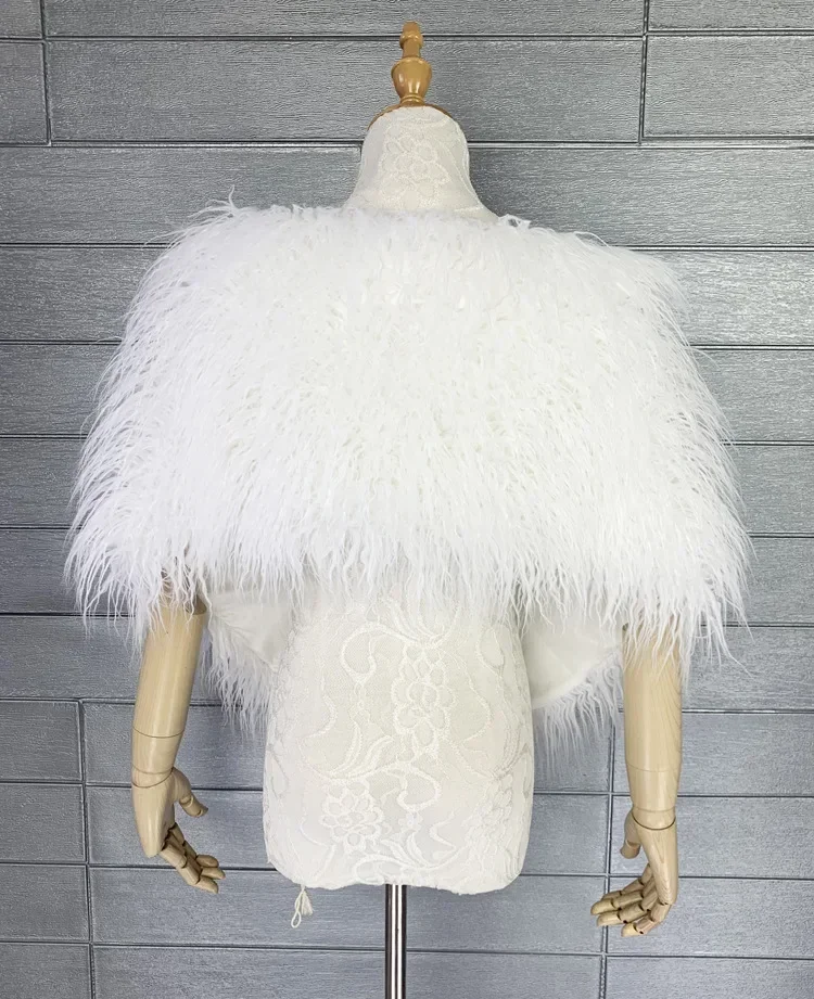 Donna Pelliccia Manica a pipistrello Punto aperto Moda Boho Mantelle Poncho Mantello Scollo a V Cappotti da sposa per feste Gilet senza maniche