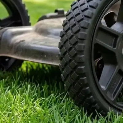 2PCS 8 inch Solid Rubber Wheels with Mounting Hardware for Push Mowers Generators Lawn Carts and Outdoor Tools