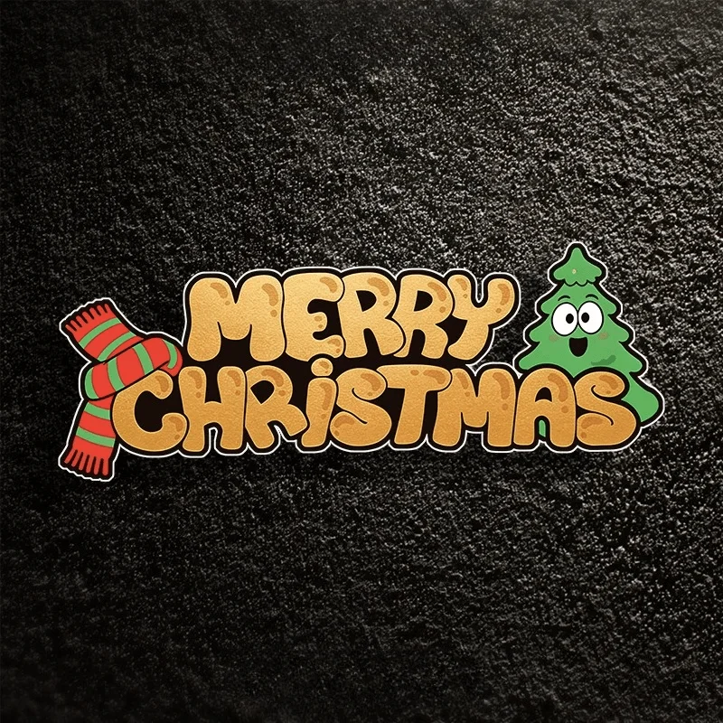 Merry Christmas Santa Hat Christmas Tree 1pc Vinyl Car Decal Sticker Waterproof Self-Adhesive for Window Door Laptop