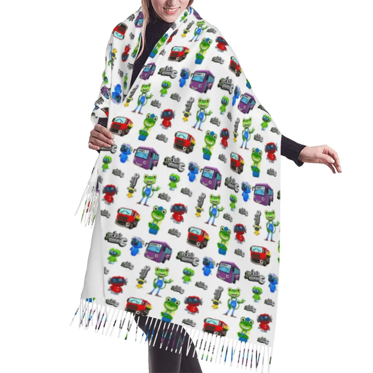 

Garage Geckos Pack 9 и 3, бесплатный шарф Gecko, шарфы с кисточками для женщин, мягкие теплые шали и накидки, большая осенне-зимняя шаль