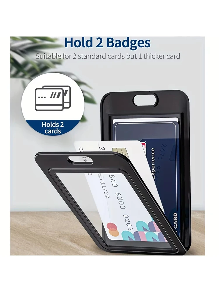 Porte-badge en plastique, porte-badge d'employé, double face, transparent, rétractable, porte-carte, porte-badge pour le personnel de bureau, 1 pièce