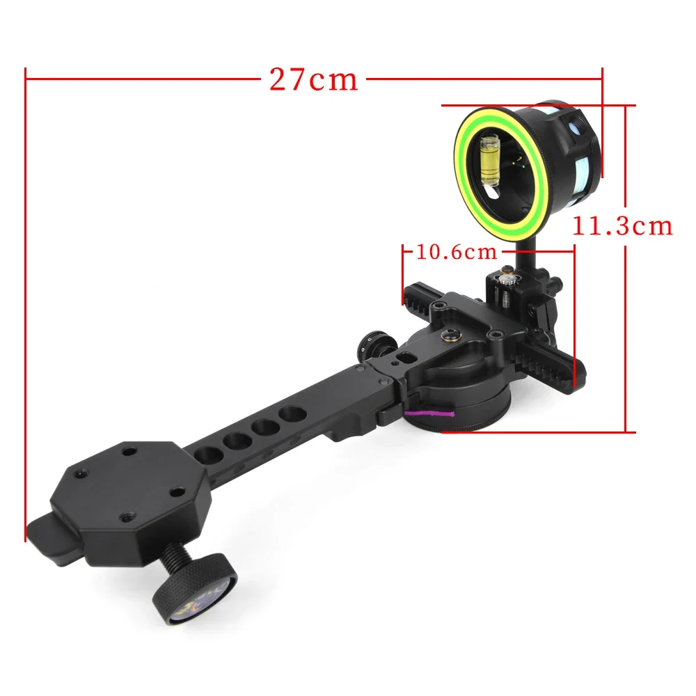 Bow Sight 2022 Long Pole Double Needle Sight 6061 Aluminum Structure for Compound Bow Sight Hunting Accessories