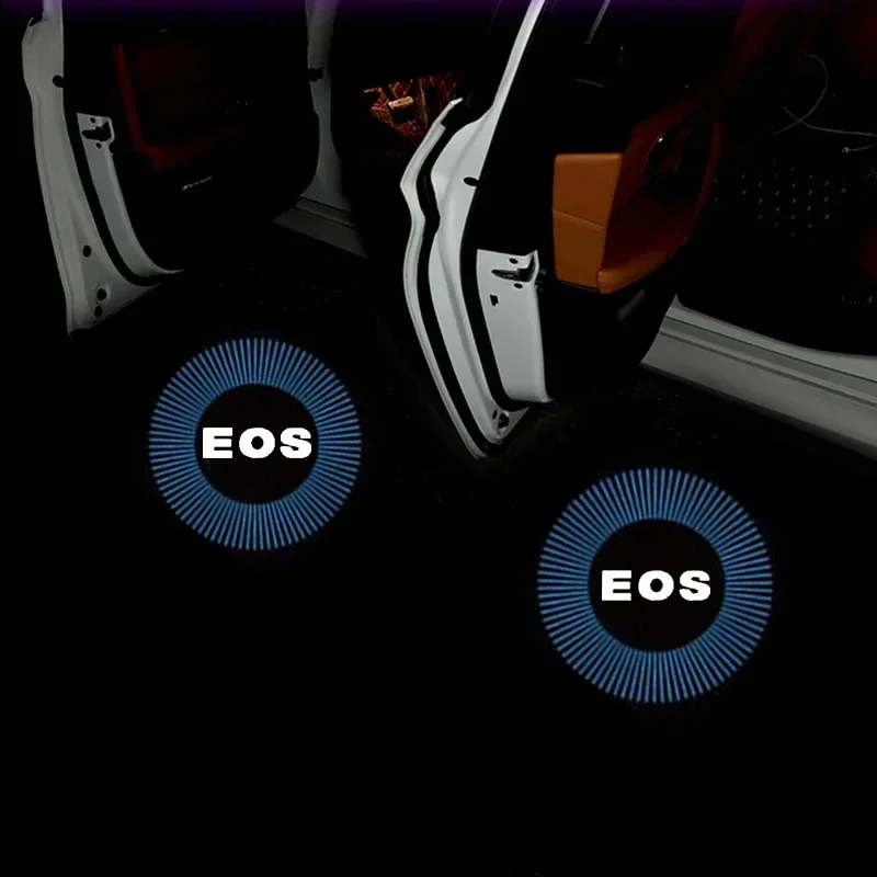 2Pcs LED Ghost Logo Car Door Welcome Courtesy Shadow Projector Light For Volkswagen Eos 2008-2015 Decoration Styling Accessories