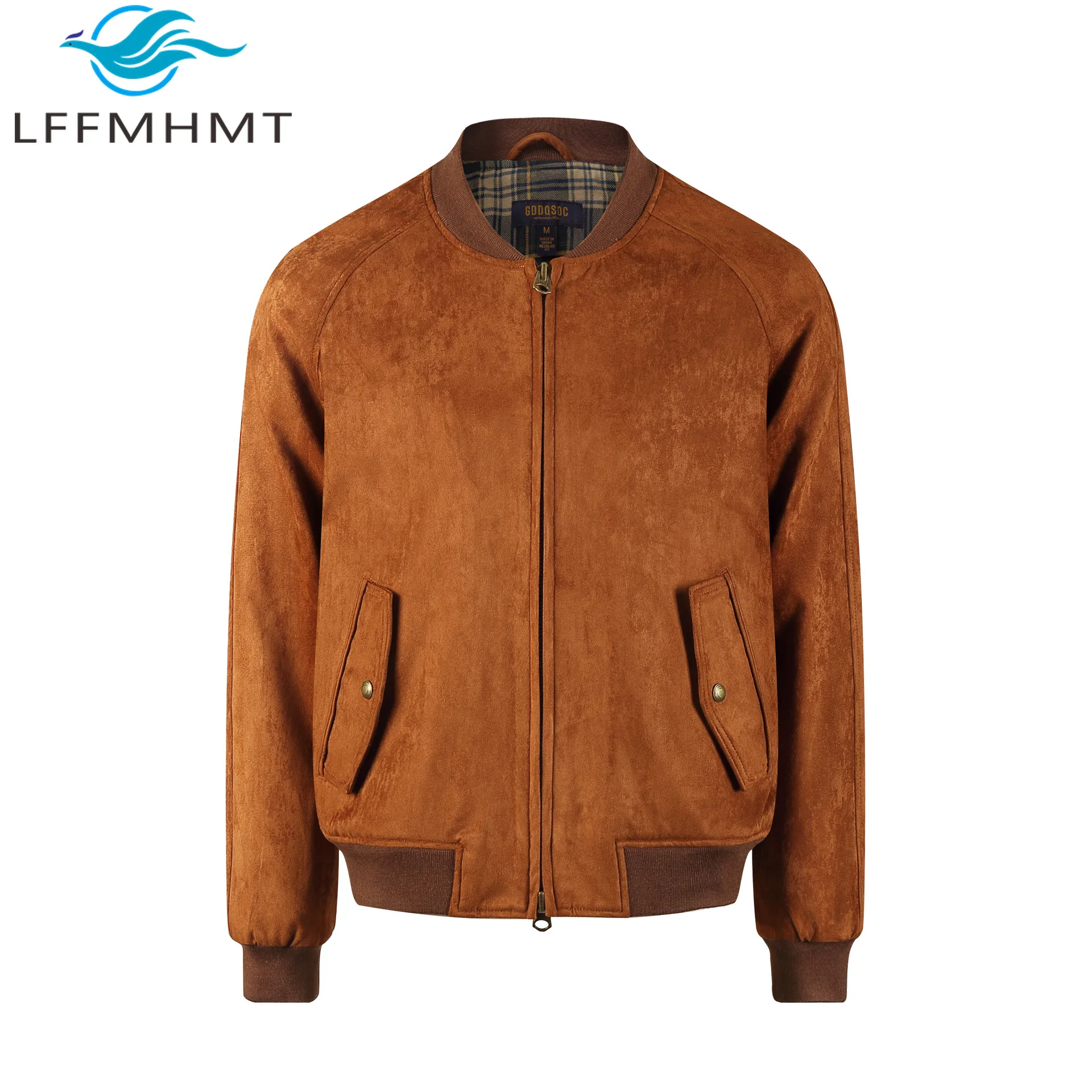 2026 Spring Fall Fashion American Old Money Luxury Style High-end Suede Leather Jacket Stand-up Collar Coats Men's Clothing