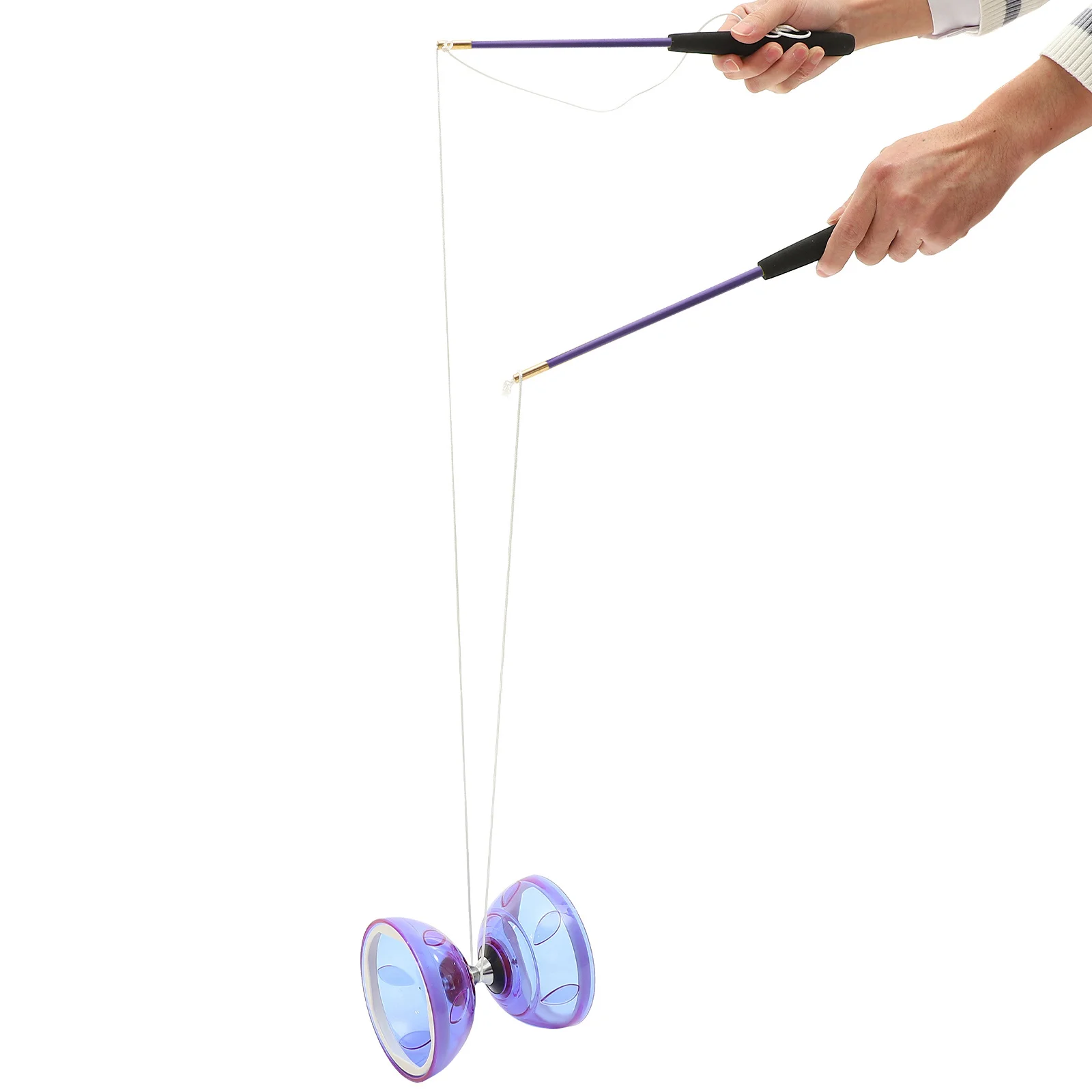 Set per bambini Diabolo a doppia testa Yo cinese per fitness professionale con cuscinetti da giocoleria in gomma morbida