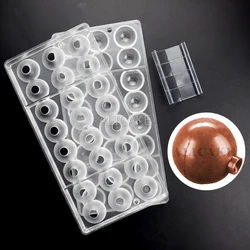 Polycarbonate Chocolate Mold 3D Ball 25/30mm Sphere Shape Professional Candy Bakeware Moulds Confectionery Baking Pastry Tools