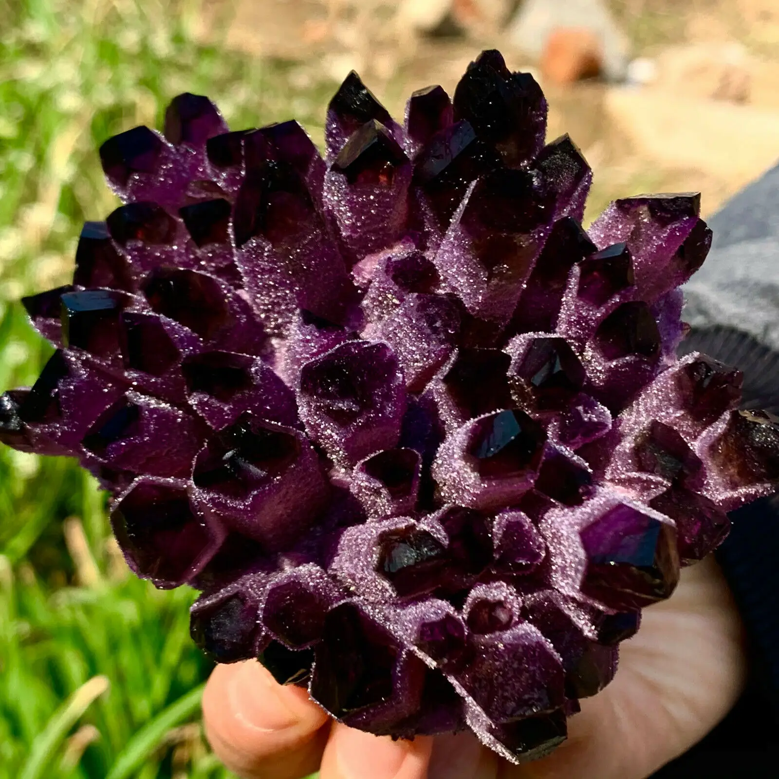 Natural Amethyst  violet Ghost Phantom Quartz Crystal Cluster Healing Specimen pray Home Decor degaussing 1pcs