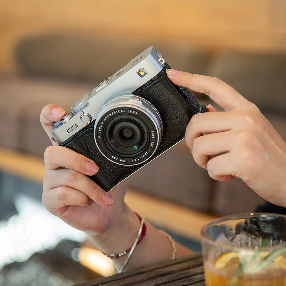 

XE5 Сумка для фотоаппарата ручной работы с металлической ручкой и основанием XE5 Сумка из натуральной кожи из воловьей кожи для Fujifilm Fuji X-E5 XE5 Защитный чехол