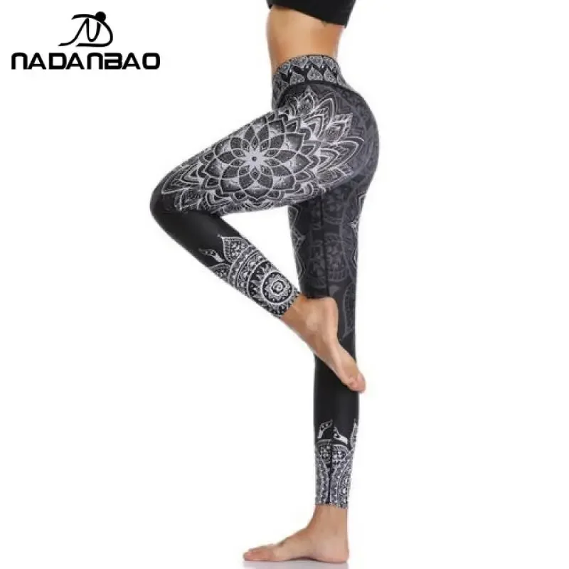 Nadanbao 2024 nova cintura alta mandala leggings cor gradiente calças de treino chakra fitness leggin para mulheres calças elásticas