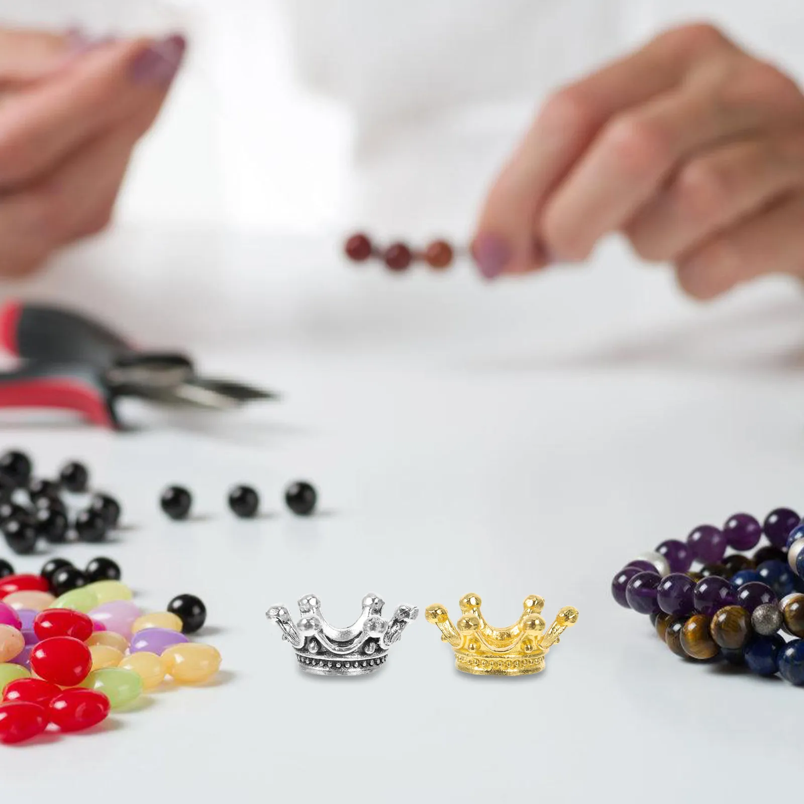 

100 шт. миниатюрных подвесок в виде корон, винтажные кулоны из цинкового сплава для изготовления ювелирных изделий, браслетов, ожерелий, аксессуаров для рукоделия