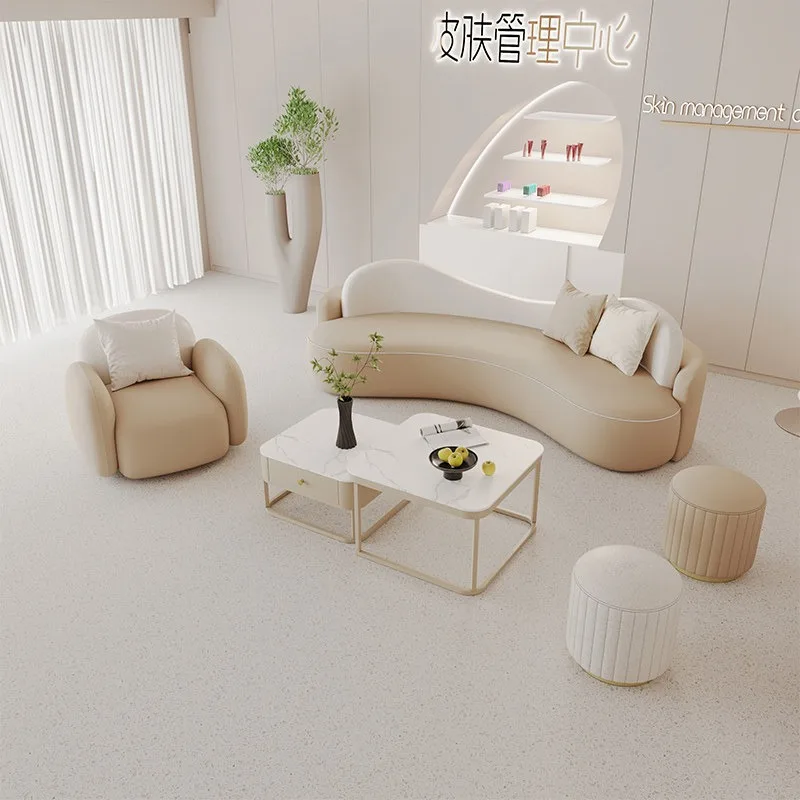 Nordic Cream Style Beauty Salon Reception Sofa Modern Hotel Lobby Clothing Store Lounge Office Sofa Office Furniture Transat FYO