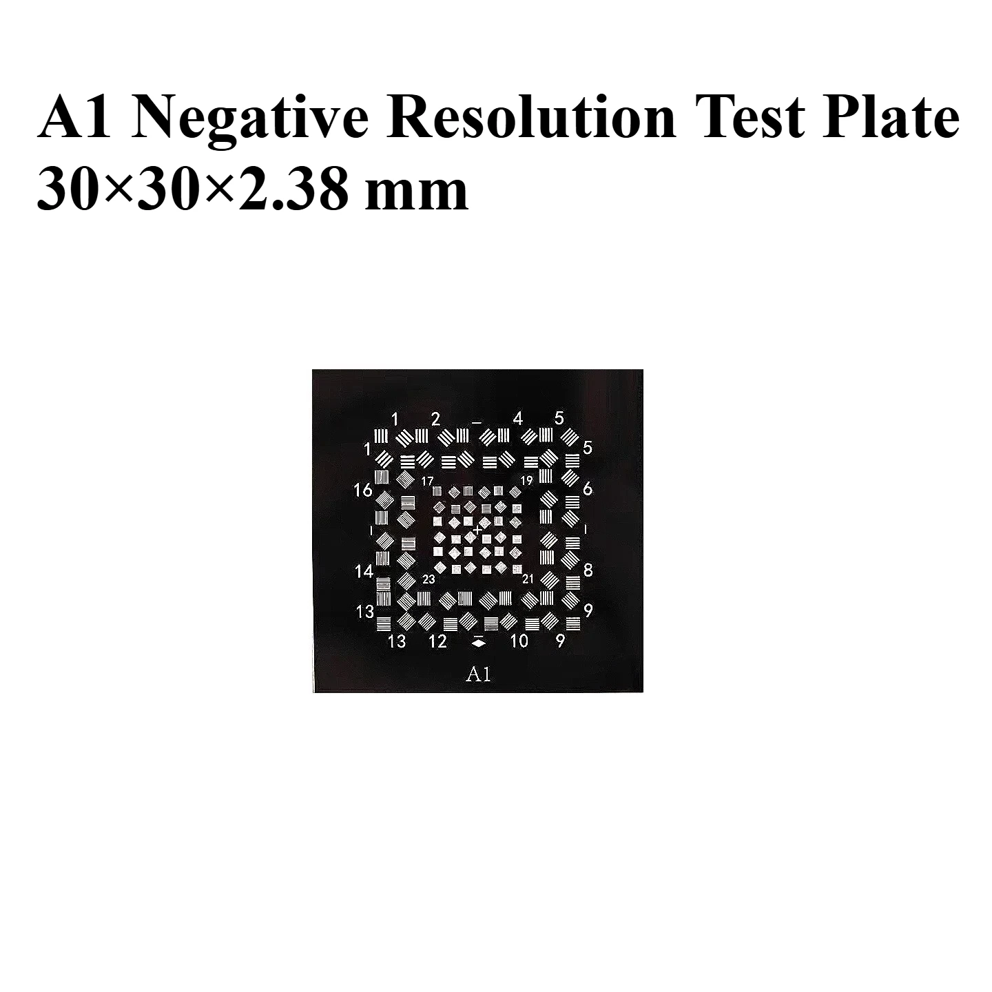 A1‑A7 Optical Resolution Test Target Quartz Glass Reticle Plate Resolution Testing Calibration Plate for Optical Lens Microscope