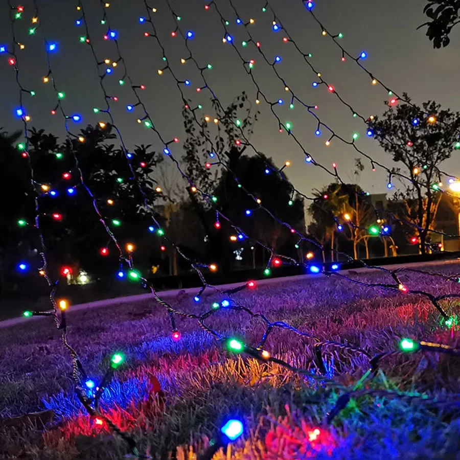 20M 50M 100M ต้นคริสต์มาส Garland Light กลางแจ้ง Fairy Light String 8 โหมดงานแต่งงาน String ไฟสําหรับ Garden Patio Decor