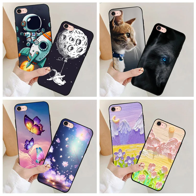 Ultra Thin Mobile Phone Bag Case for iPhone 5 5S SE 2020 6 6S 7 8 4 4S Back Cover Colorful Painted Funda Bumper Coque Cases