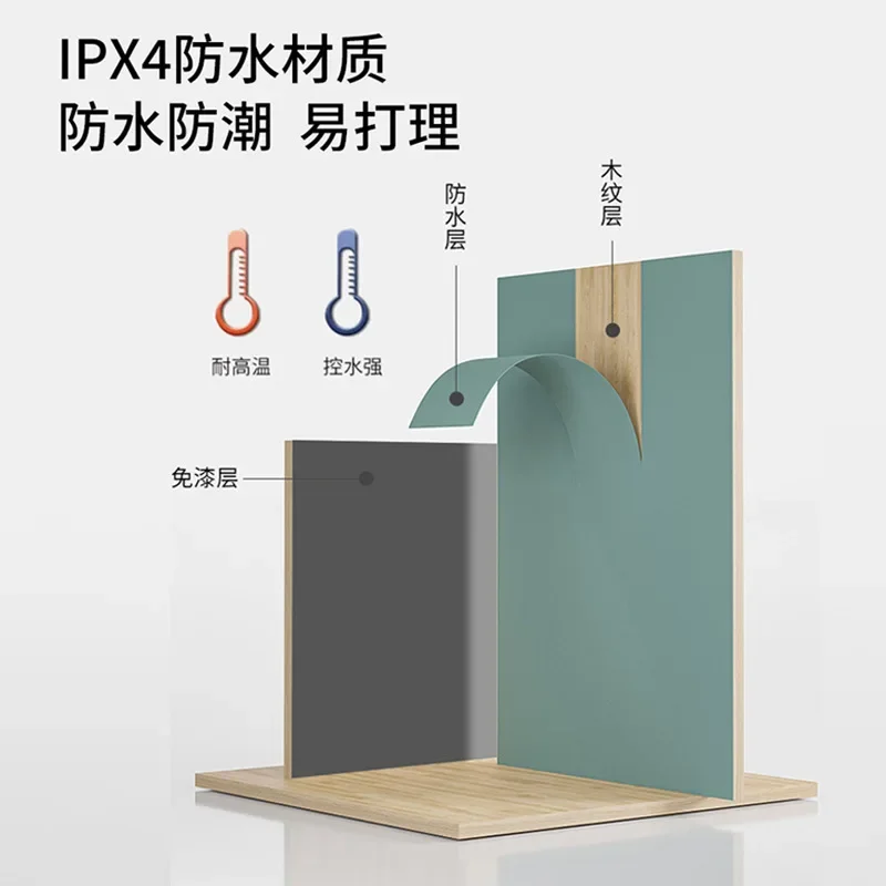 Solid Wood Cabinet for Bathroom Long Lasting Smooth Surface Stable Structure Premium Quality Easy to Clean Non-Slip Feet