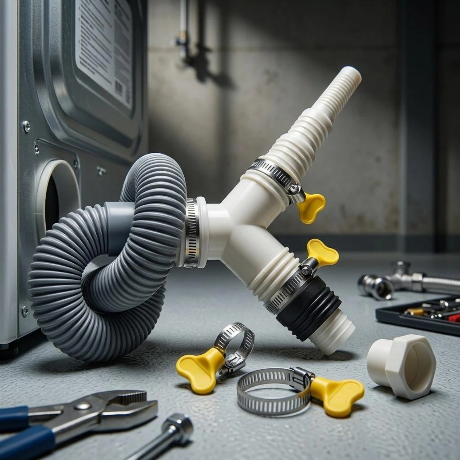 Y-Shaped Hose Connector Assembly Multi-Outlet Washing Machine Drain Hose Connector Washing Machine Drain Tee Easy Installation