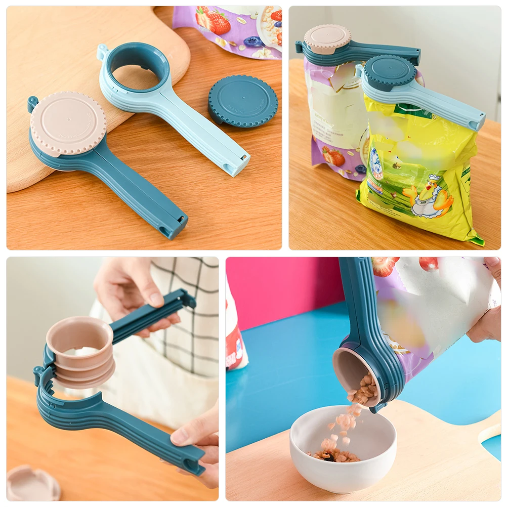 

Plastic Sealing Clamp Food Freshness Sealer Large Diameter Nozzle Snack Pour Mouth Storage Bag Clip Keeps Food Dry Dust Free