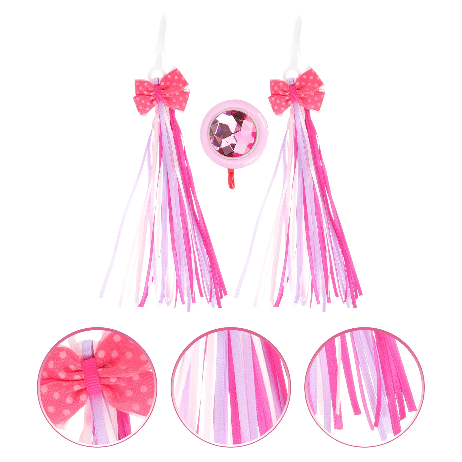 

1 Set Bike Streamers Scooter Bell Handlebar Ribbons Colorful Durable Decorative Accessories Wind Dancing Eye-Catching Easy