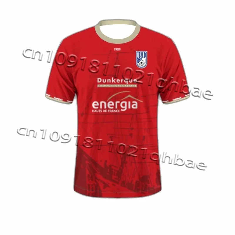

2025 Mens Dunkerque Football Shirt Youth Kids Sportwear Oversized Training Soccer Uniform Breathable Unisex MOTO Tee clothes