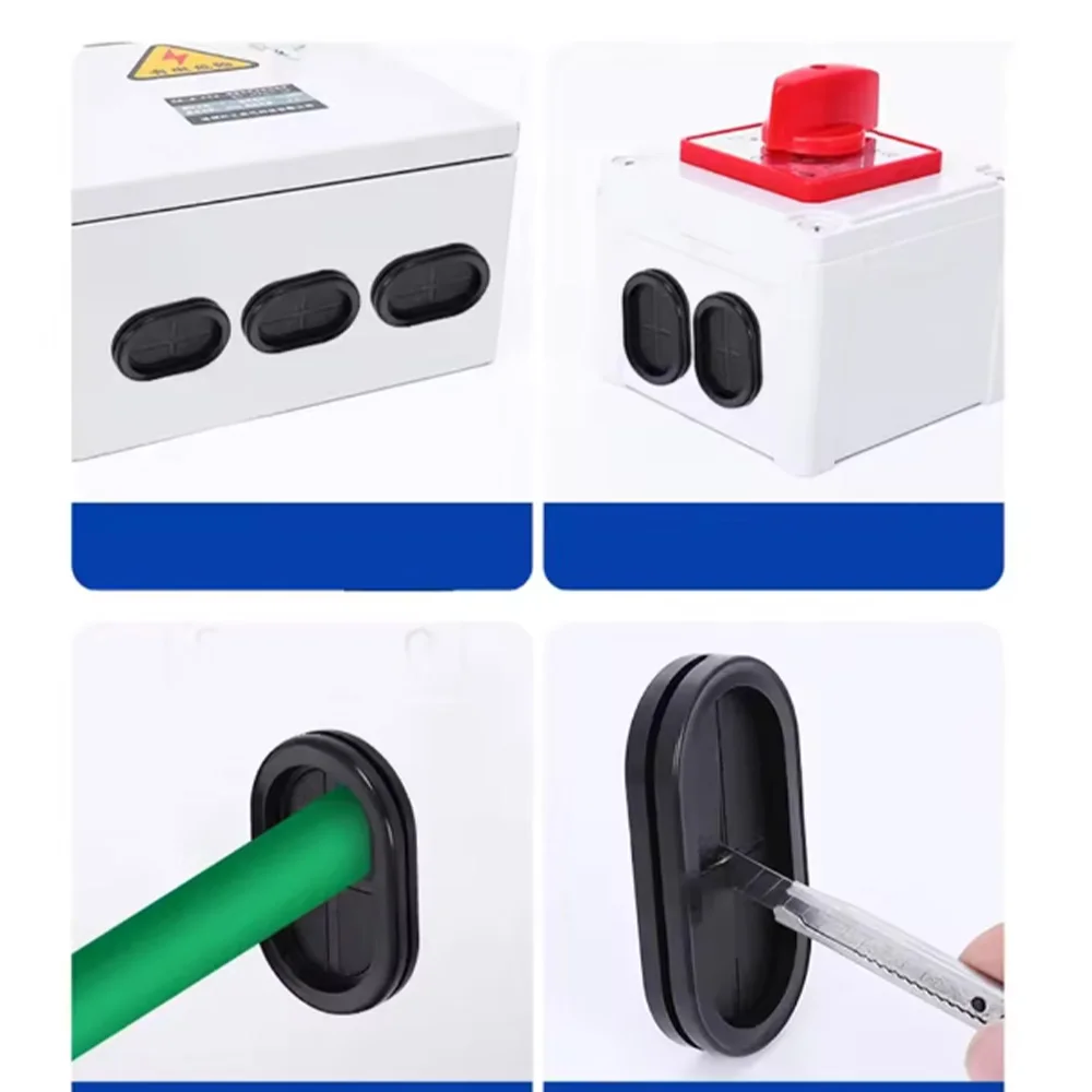 3-10pcs Elliptical Rubber Protective Ring With A Length 27~135mm Sealed Hole Wiring Cable Gasket Cable Wiring Protective Sleeve