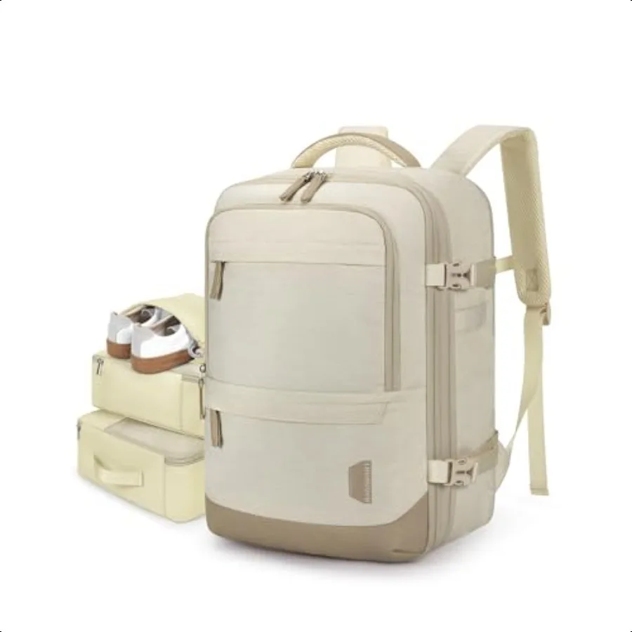 

Comprion Travel Backpack 40L Expandable Carry On Backpack with Packing Cubes Water Resistant Weekender Backpack with Shoe Bag W