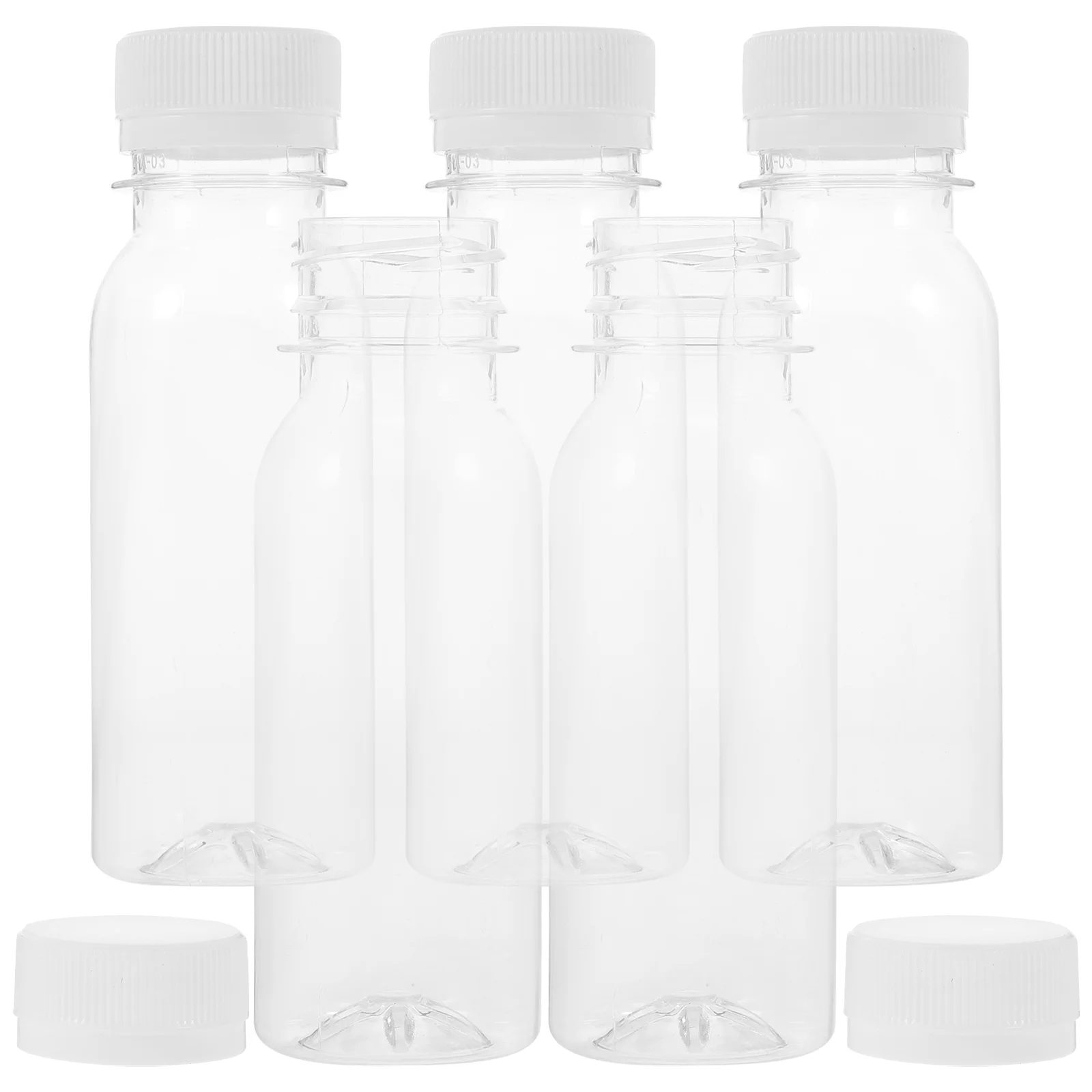 Small Milk Bottle 100ml Transparent Pigment Beverage Container Travel Size Juice Bottles with Caps Mini Water