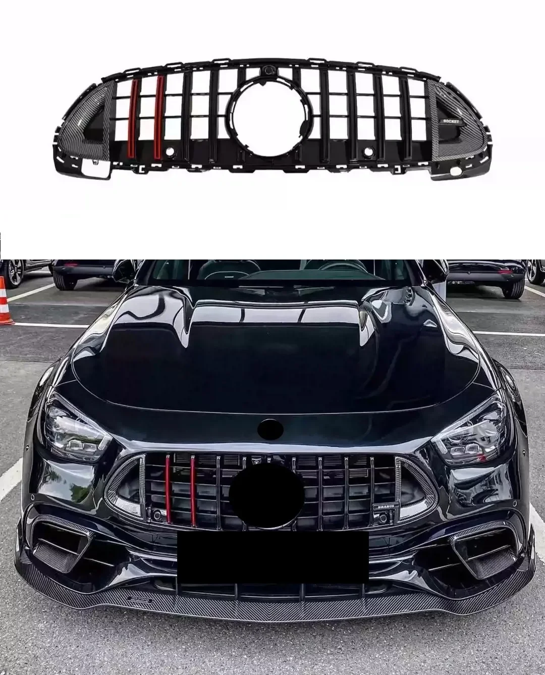 Front Bumper Grill Mask Radiator Grille for Mercedes Benz C-class W206 modified Brabus C2 Racing Grills Car Exterior Accessories