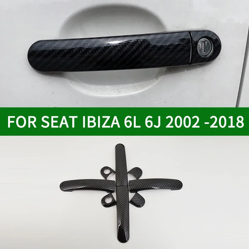 

ДЛЯ SEAT IBIZA 6L 6J5 2002-2018 аксессуар глянцевый узор из углеродного волокна крышки дверных ручек отделка TDI FSI TFSI GPL LPG FR