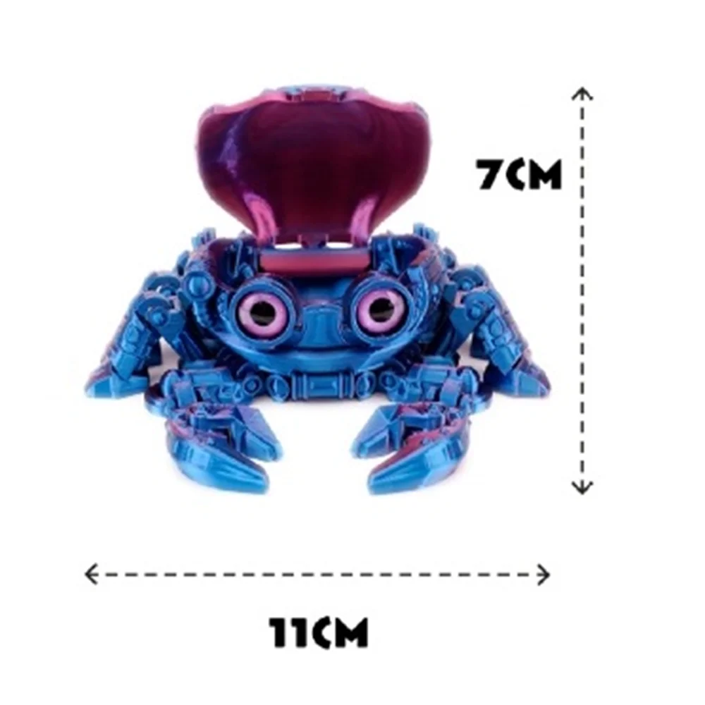 3D Printing Toys Mechanical Crab Joint Movable Model Novelty Adult Toy Anti-stress Figurine Miniature Desk Accessories Birthday