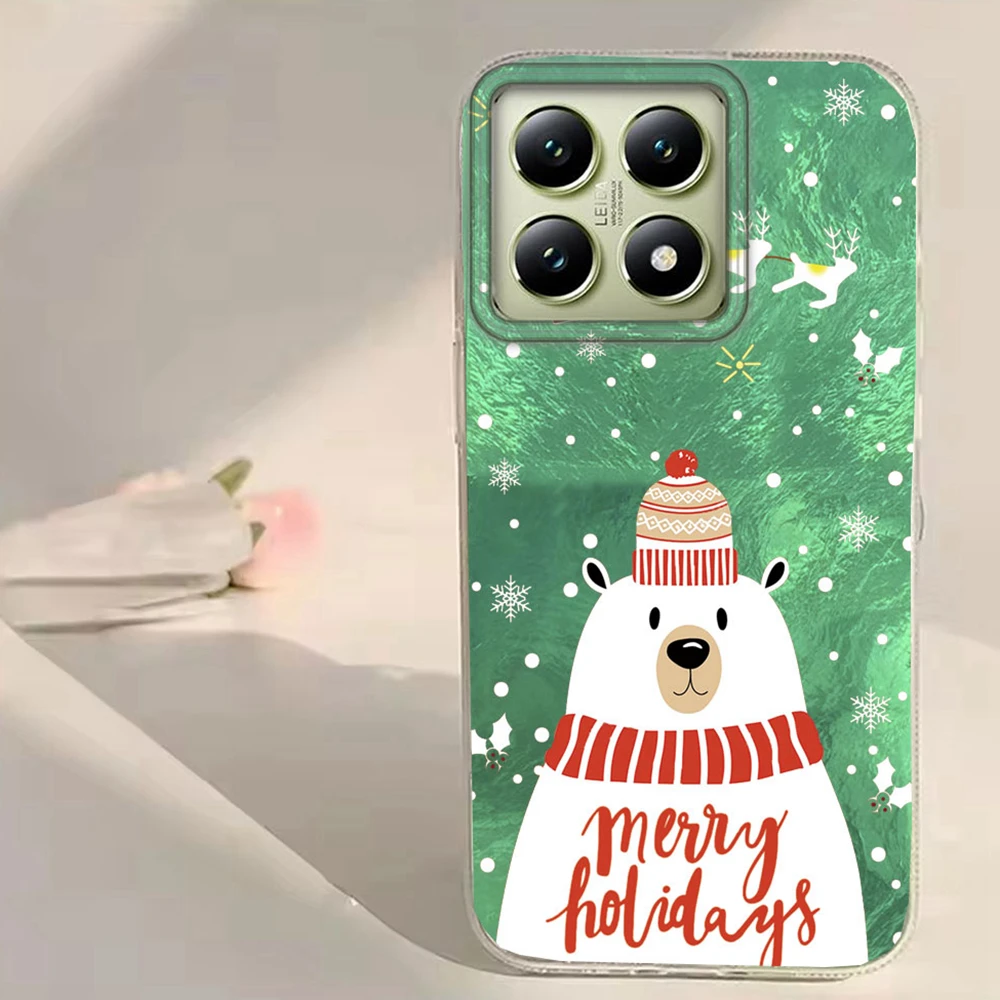 Frohe Weihnachten Santa Elch Vortex Textur für Xiaomi 13T 14T Pro 11 Lite NE Poco X5 X6 X7 M6 C65 C61 M5S Telefon Fall Frauen Abdeckung