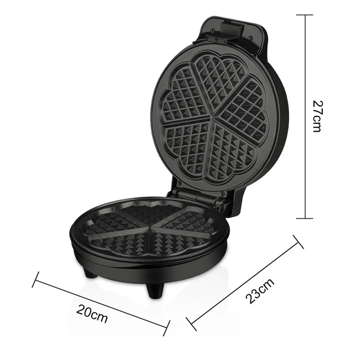 A62K 하트 모양 논스틱 조식 기계 5개 하트 모양 와플 양면 가열 가정용 조식 기계 미국 플러그