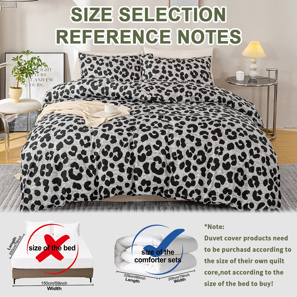 3pcs Leopard Print Duvet Cover Set (1*Duvet Cover + 2*Pillowcase, Without Core), Features A Sexy And Attractive Leopard Print De