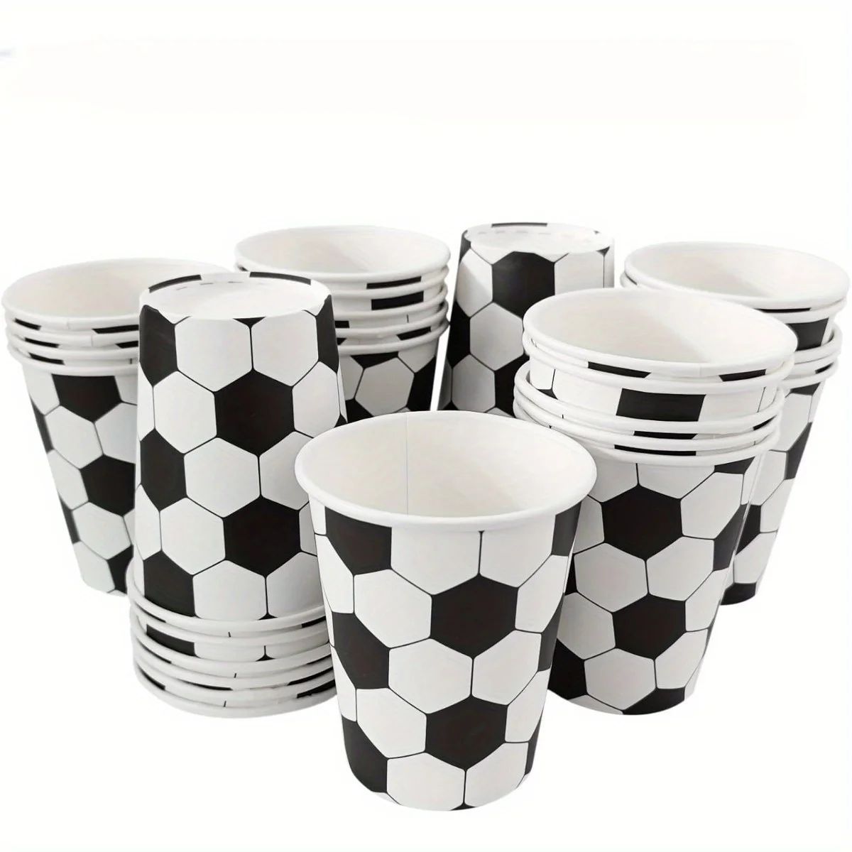 30-teiliges Fußball-Themen Einweggeschirr-Set - Fußball-Party 9oz Pappbecher für Sport-Geburtstagsfeiern Deko-Zubehör