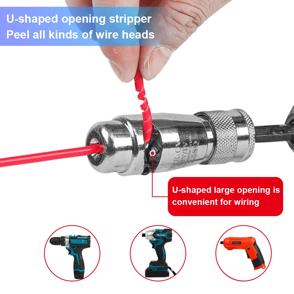 Electric Wire Stripper for 2.5/4/6 Square Wire Cable Wire Peeling Machine Power Drill Driver Stripper Automatic Wire Stripping