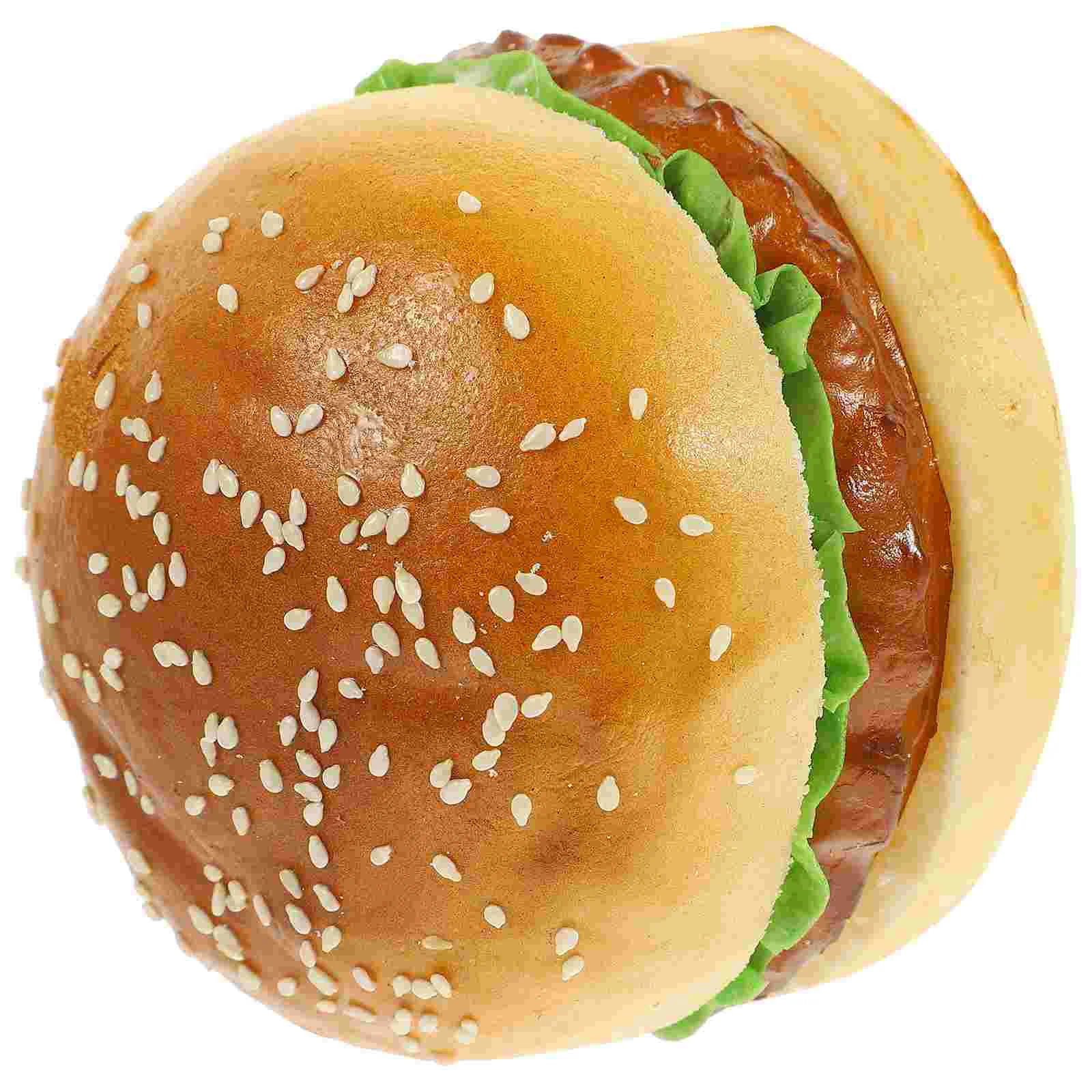 Simulated Hamburger Model Fake Desktop Ornament Artificial Prop Cake Burgers Food Pu Scene Layout Decor