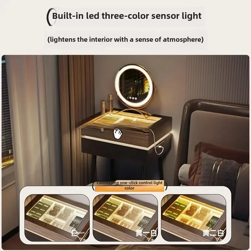 JZ-8  Minimalist Dresser Small Bedroom Makeup Table 50cm Ultra-narrow Mini with Makeup Mirror