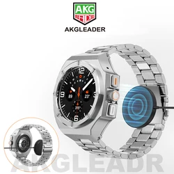 AKGLEADER Luxury Modification Mod Kit For Samsung galaxy watch 7 ultra 47mm Stainless steel Strap Metal Frame Accessories band