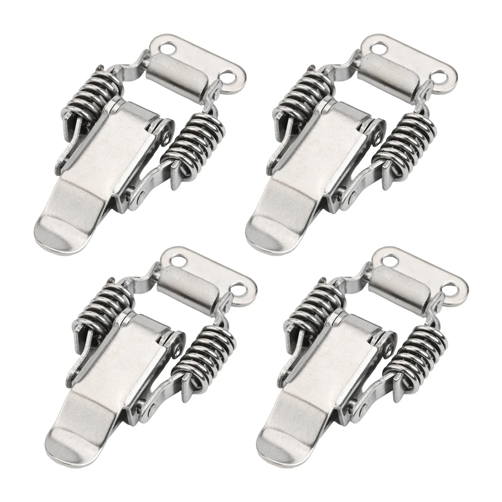 4PCS Double Spring Buckles S/L Double Spring Loaded Suitcase Chest Tool Box Locking Hardware Toggle Latch Hasp Buckle