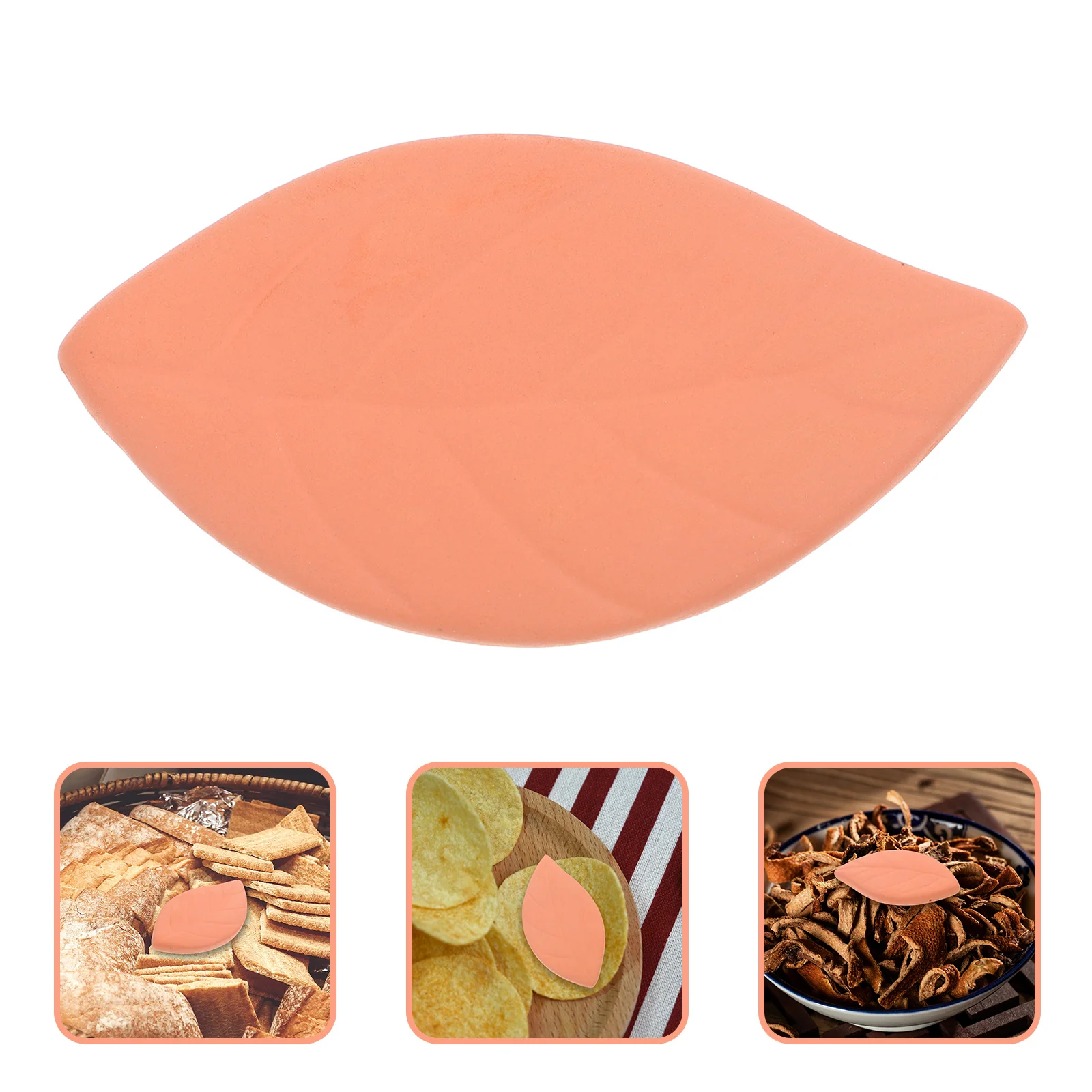 

Terracotta Leaf-Shaped Brown Sugar Keeper Reusable Moisture Disc Softener Food Storage Container Saver for Cookies Chips Spices