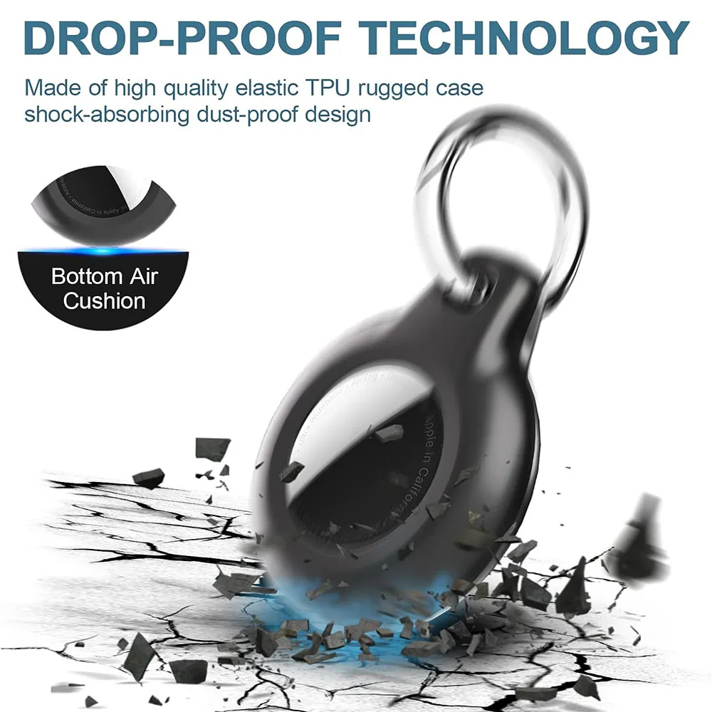 Cover for Apple Airtag Case with Keychain Hard PC Anti-scratch Sleeve for Keychain Luggage tracker Accessories AirTags Holder