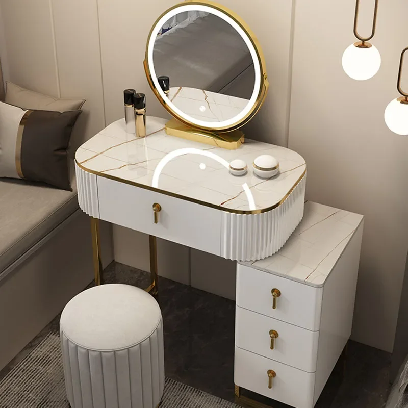 

Luxury Nordic Vanity Table Mirror Vintage Storage Bedroom Vanity Table Drawer Makeup Coiffeuse De Chambre Home Furniture