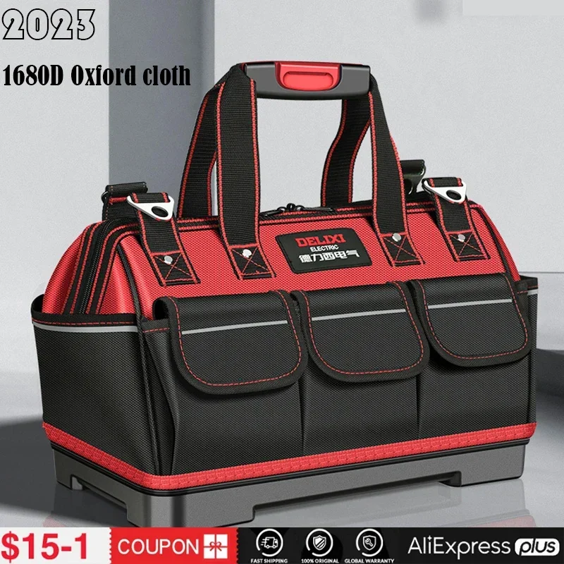 

1680D Oxford Cloth Tool Bag Professional Electrician Wrench Waterproof Working Multifunction Organizing Storage Tool Bag