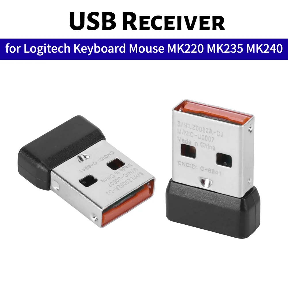 Replacement USB Receiver for Logitech Keyboard Mouse MK220 MK235 MK240 Universal Pairing USB Receiver Replacement Plug and Play