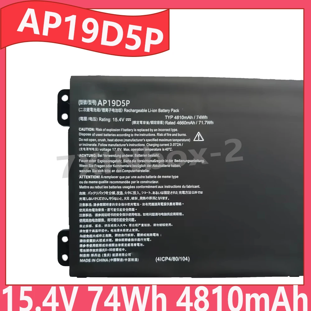 

AP19D5P 15,4 В, 74 Втч, 4810 мАч, аккумулятор для ноутбука Acer CONCEPTD 3 EZEL CC314 CC315 Predator HELIOS 500 PH517 700 PH717 ﻿