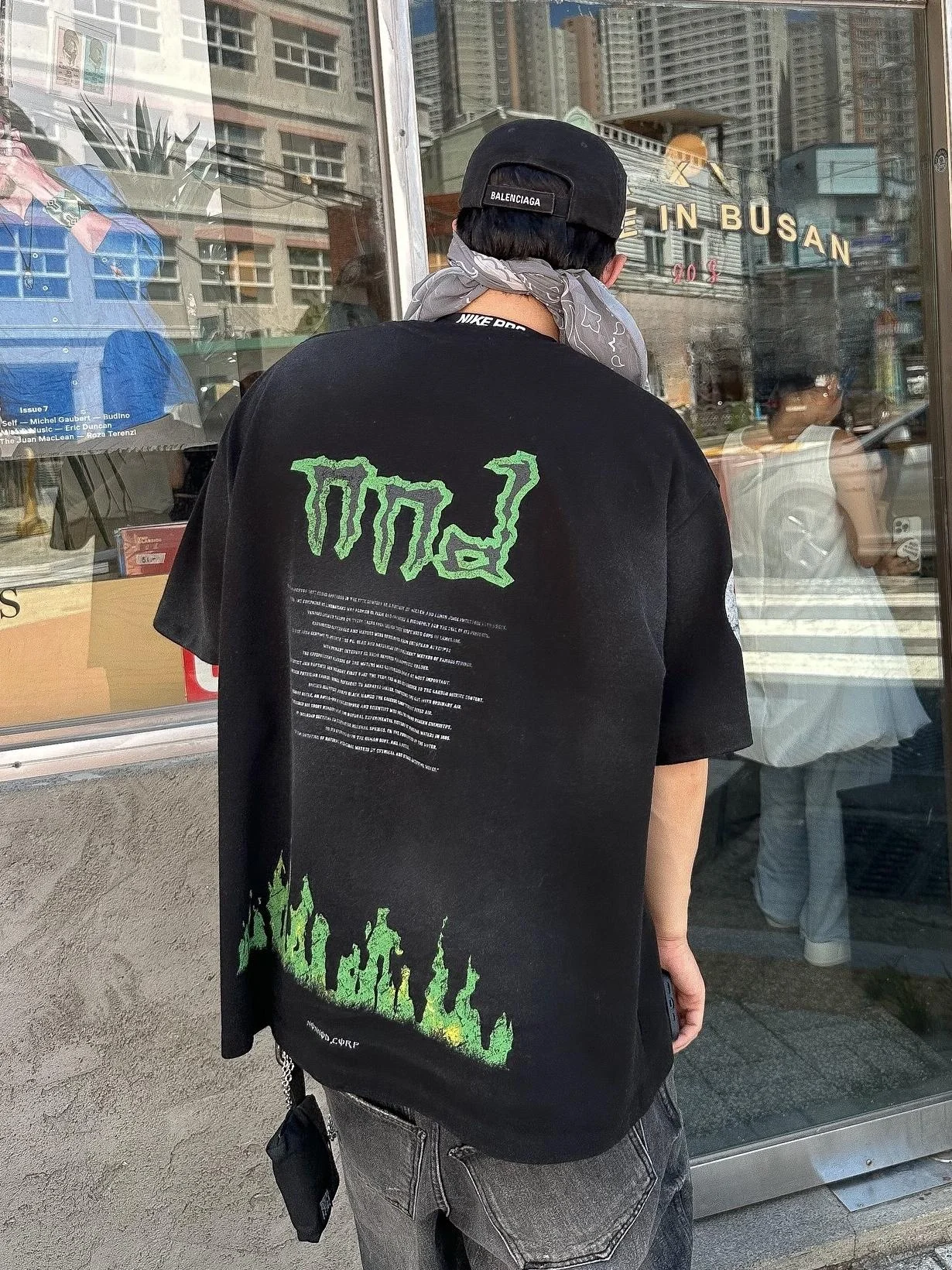 

Parisian Sle Nonnod 25ss Vintage American High Street Vibe Worn Color ort Sve Loose T-irt Summer ex Cotton round...