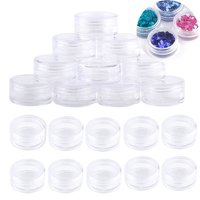 10/20/50Pcs Empty 2.5ML Plastic Clear Round Jars Containers for Cosmetic,Lotion,Cream,Makeup,Bead,Eye shadow Storage Bottles