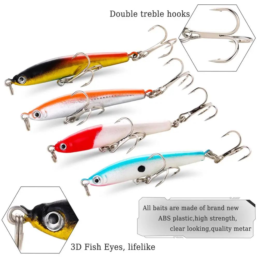 Sougayilang Fishing Bait Set 4PCS Wobbler Anti-corrosion Hook Bass Fishing Lure for Sea Carp Fishing Tackles De Pesca 썸네일 6