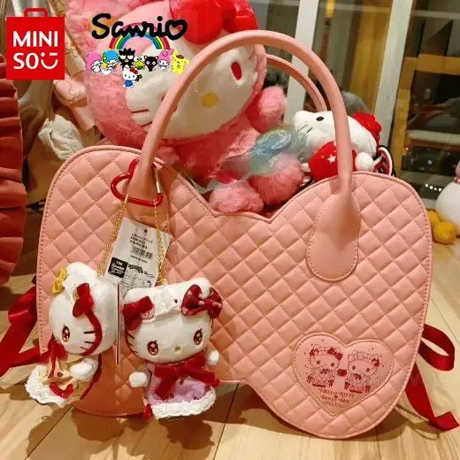 Hello Kitty 2025 New Women's Handbag Fashion High Beauty Women's Small Bag Pink Versatile Multi Functional Mobile Storage Bag